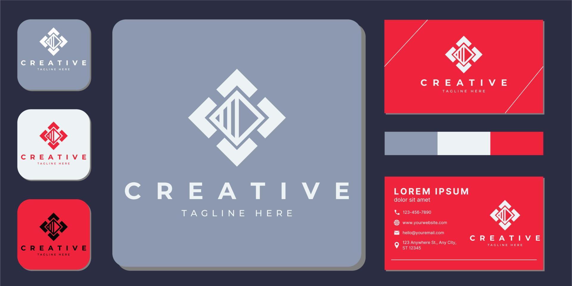 Vector modern creative with business card template.