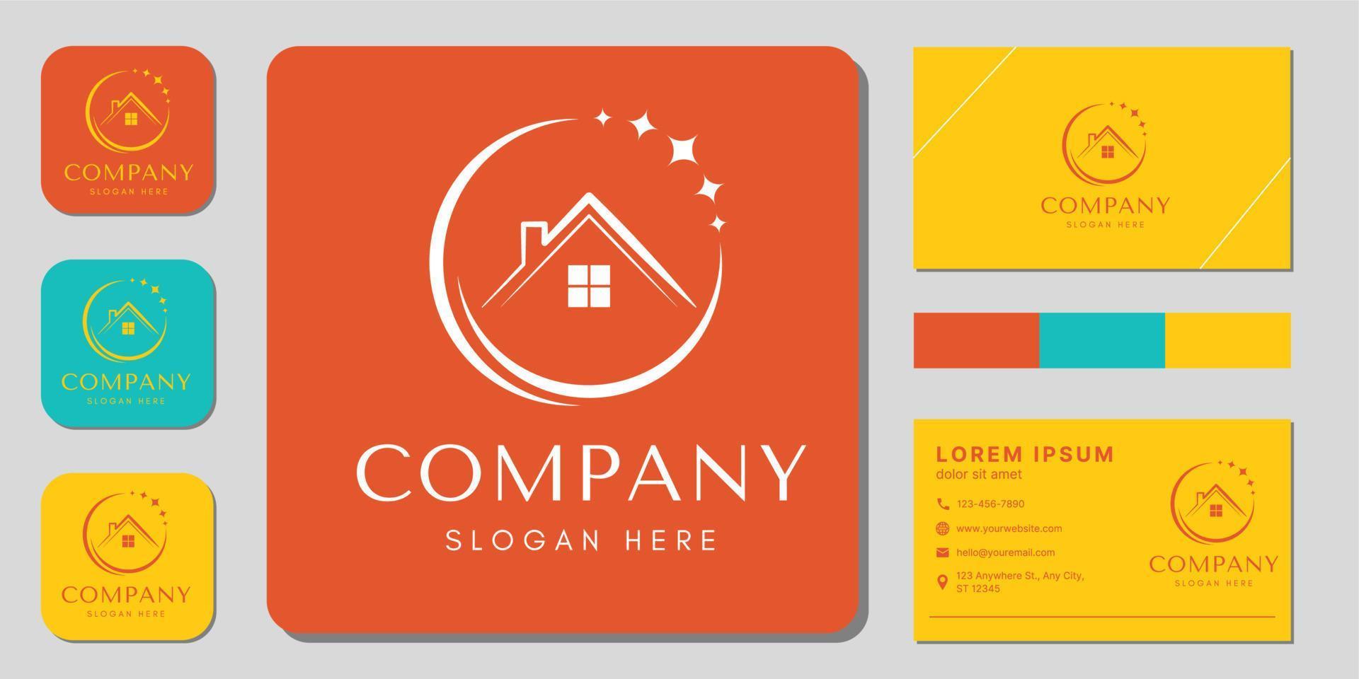 Home Logo Vector. logo design, icon and business card vector