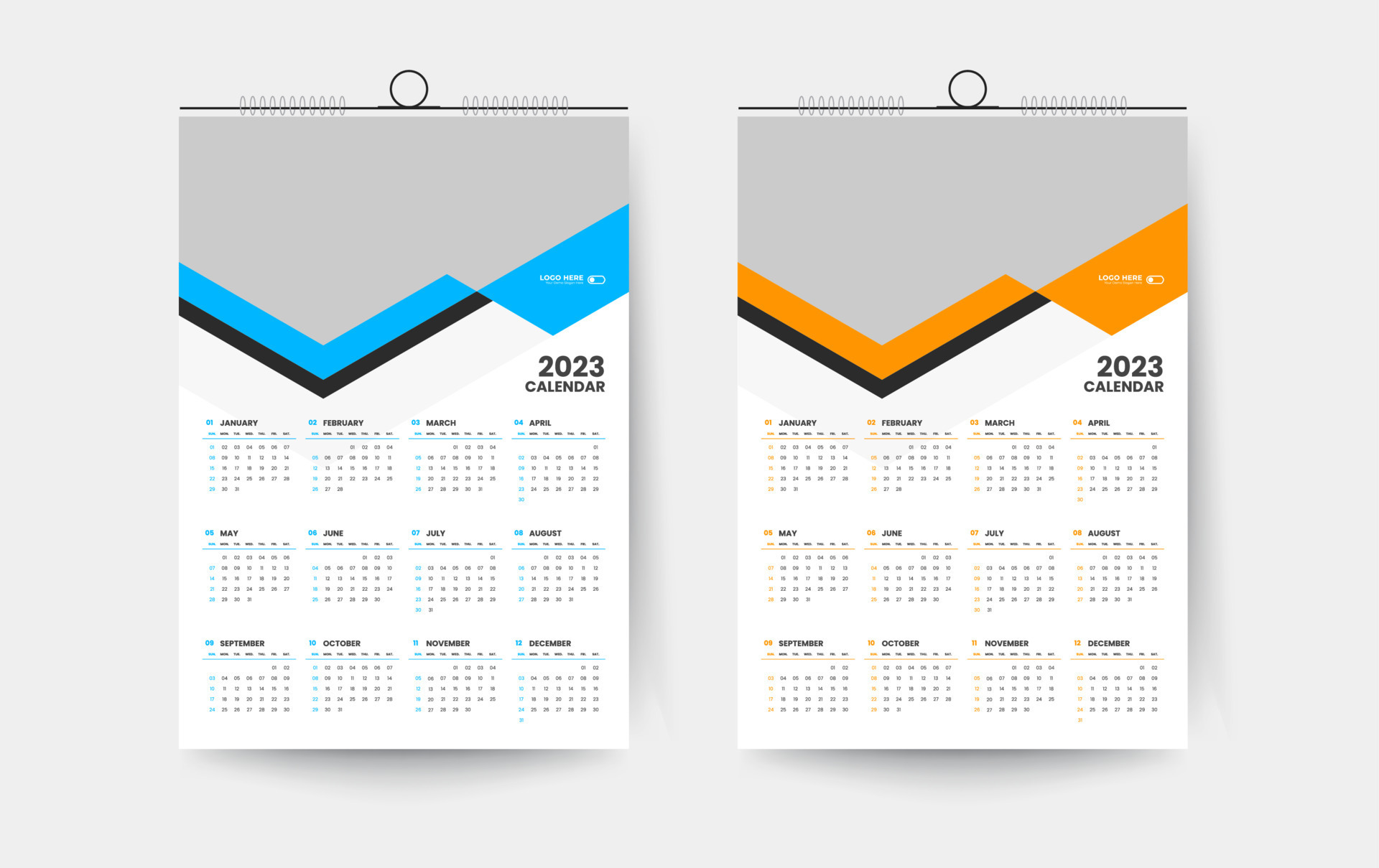 2023 one page wall calendar design template 10450970 Vector Art at Vecteezy