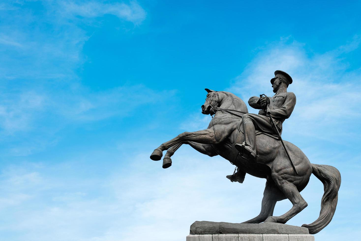 Ataturk statue in blue sky photo