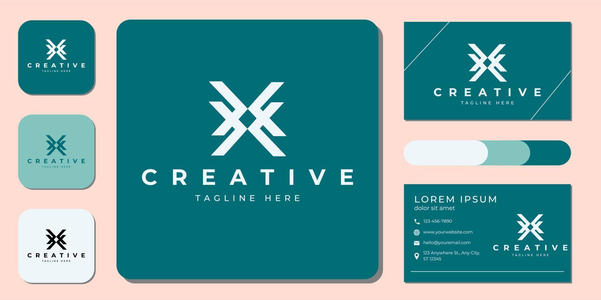 logotipo de letra x colorido con tecnología de línea moderna y concepto de conexión digital para su identidad corporativa y tarjeta de visita vector