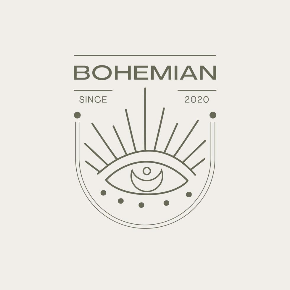 vector bohemian logos.Boho linear icons or symbols in trendy minimal style