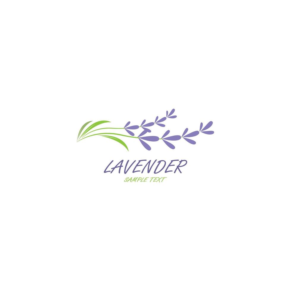 vector de logotipo de flor de lavanda fresca