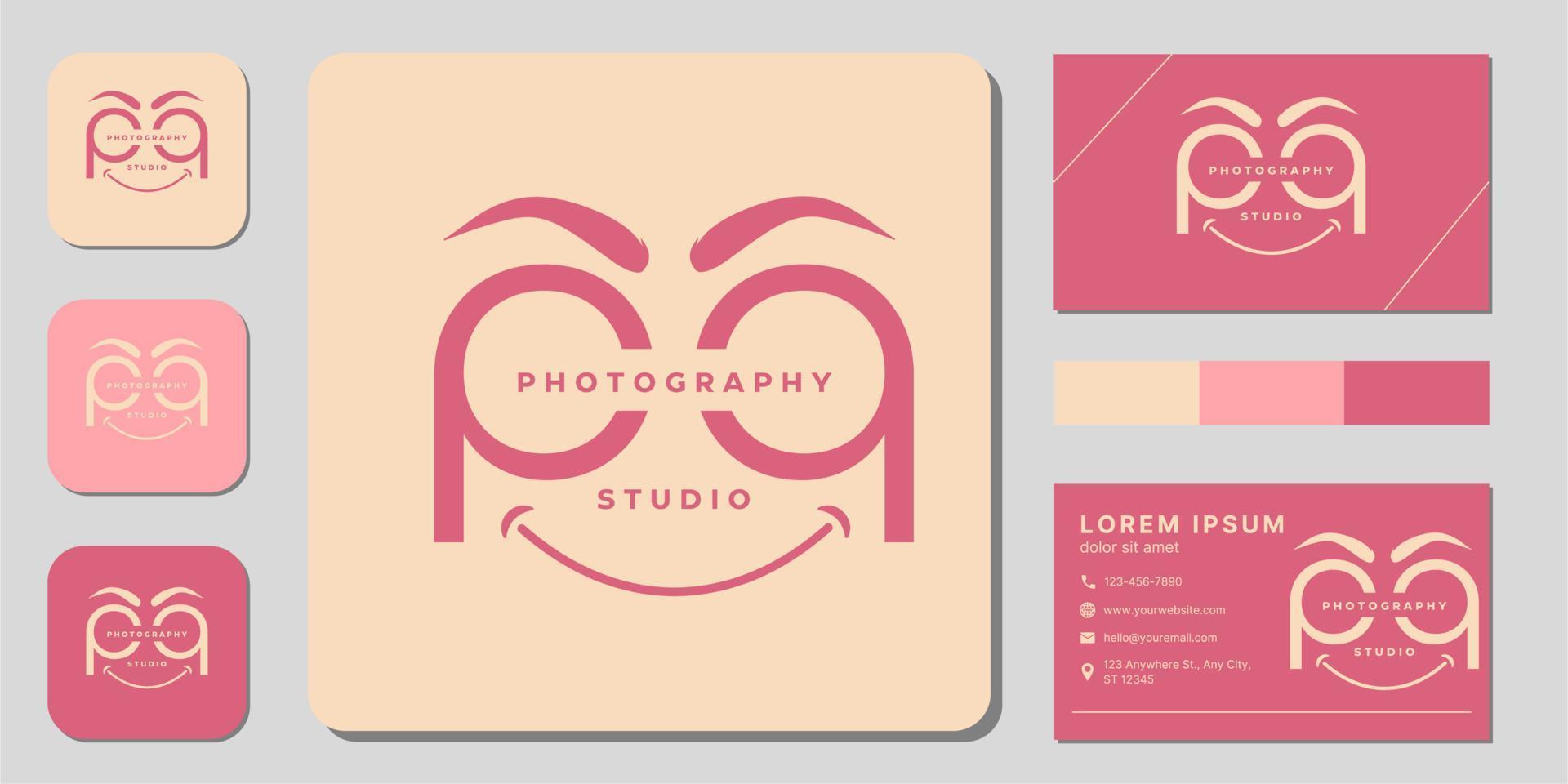 Business card design template for photographer and photography studio vector