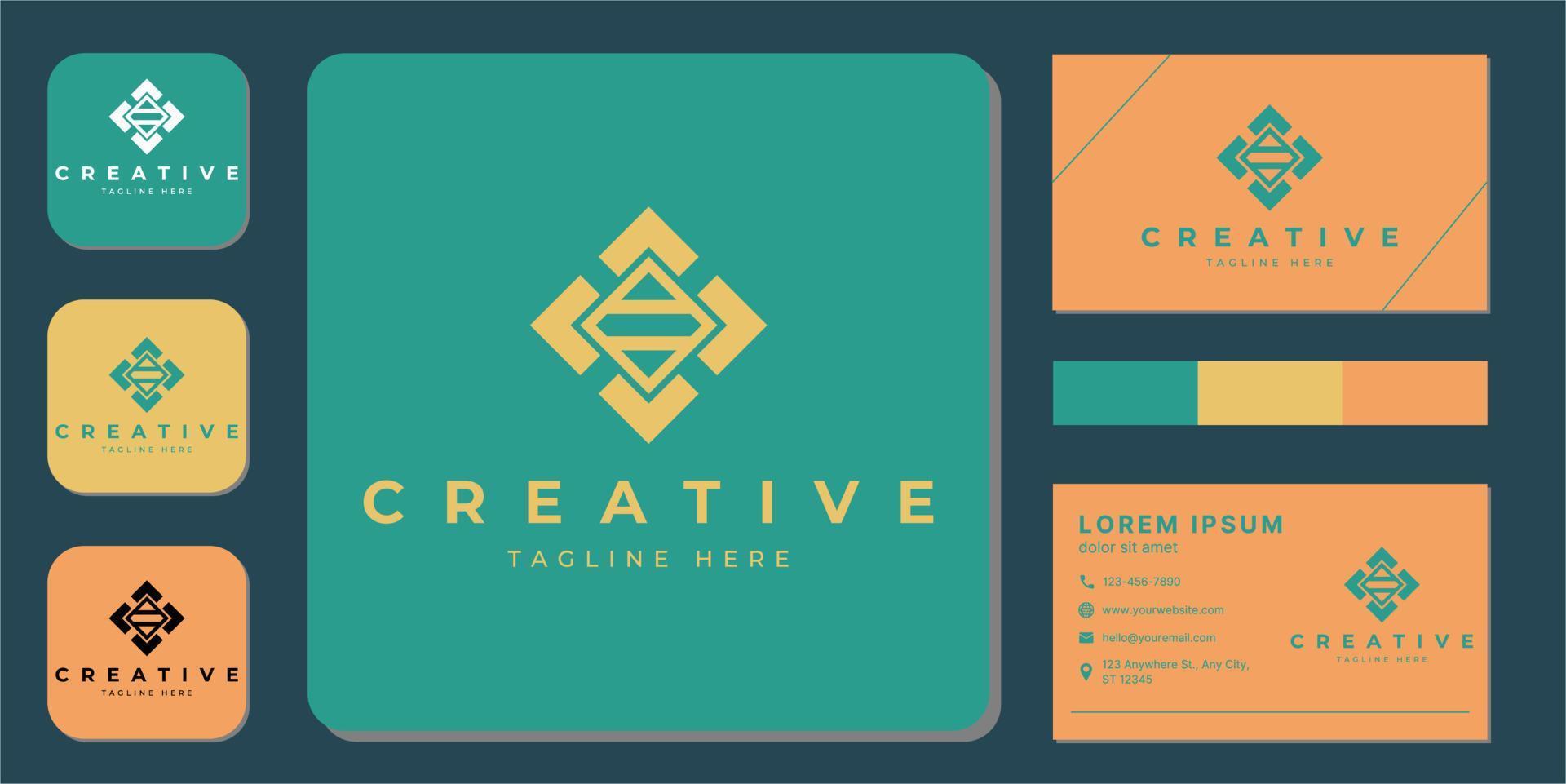 Vector modern creative with business card template.