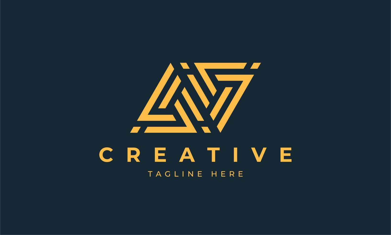 Letter AD,DA triangle logo design vector