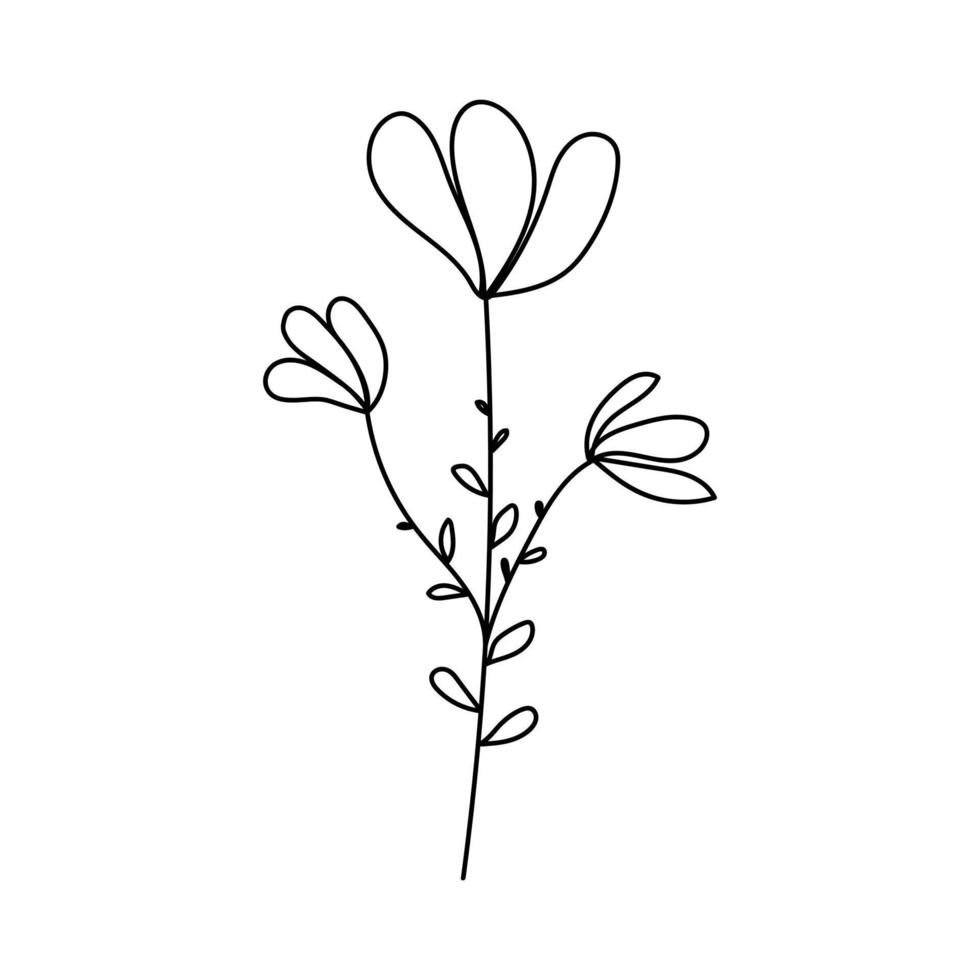 Silhouette image of chamomile. Vector illustration of a flower. Flowers ...