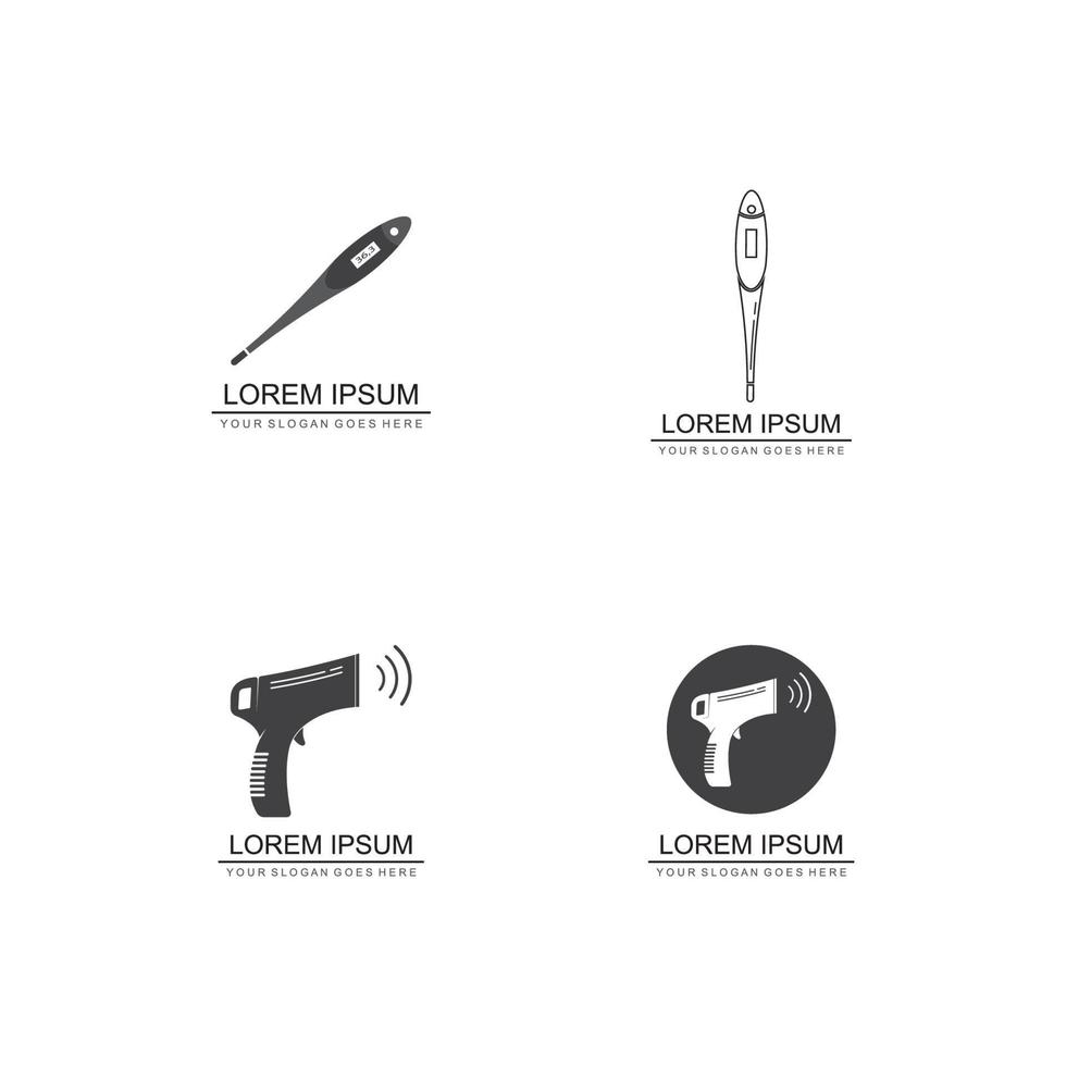 Digital thermometer flat vector icon