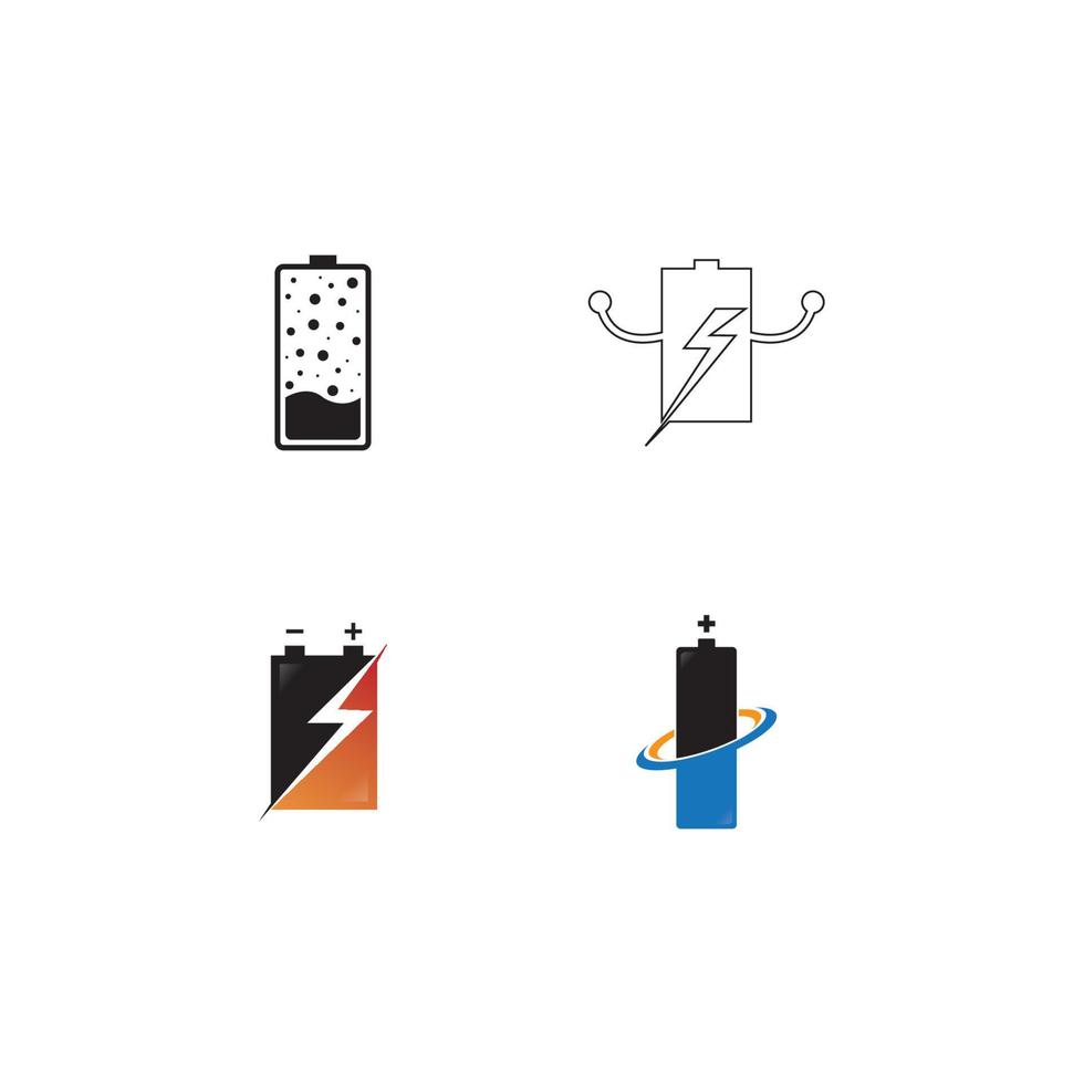 Battery icon set vector