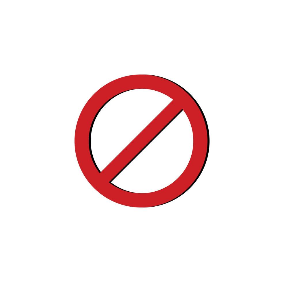 icono de parada vectorial, paso prohibido, sin señal de entrada en fondo blanco, logotipo de parada roja, señal de prohibición, ilustraciones vectoriales. vector