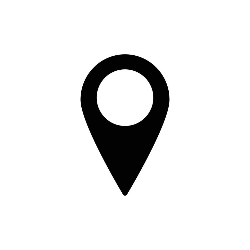 icono de vector de ubicación. símbolo de lugar. pictograma gps, signo de vector plano aislado sobre fondo blanco. ilustración vectorial simple para diseño gráfico y web.