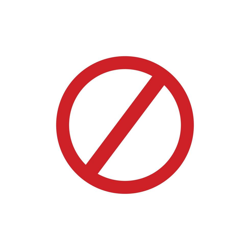 Red Empty Ban Sign, Red Blank Forbidden Sign, No Sign, Not Allowed Blank Sign Vector Art Illustration
