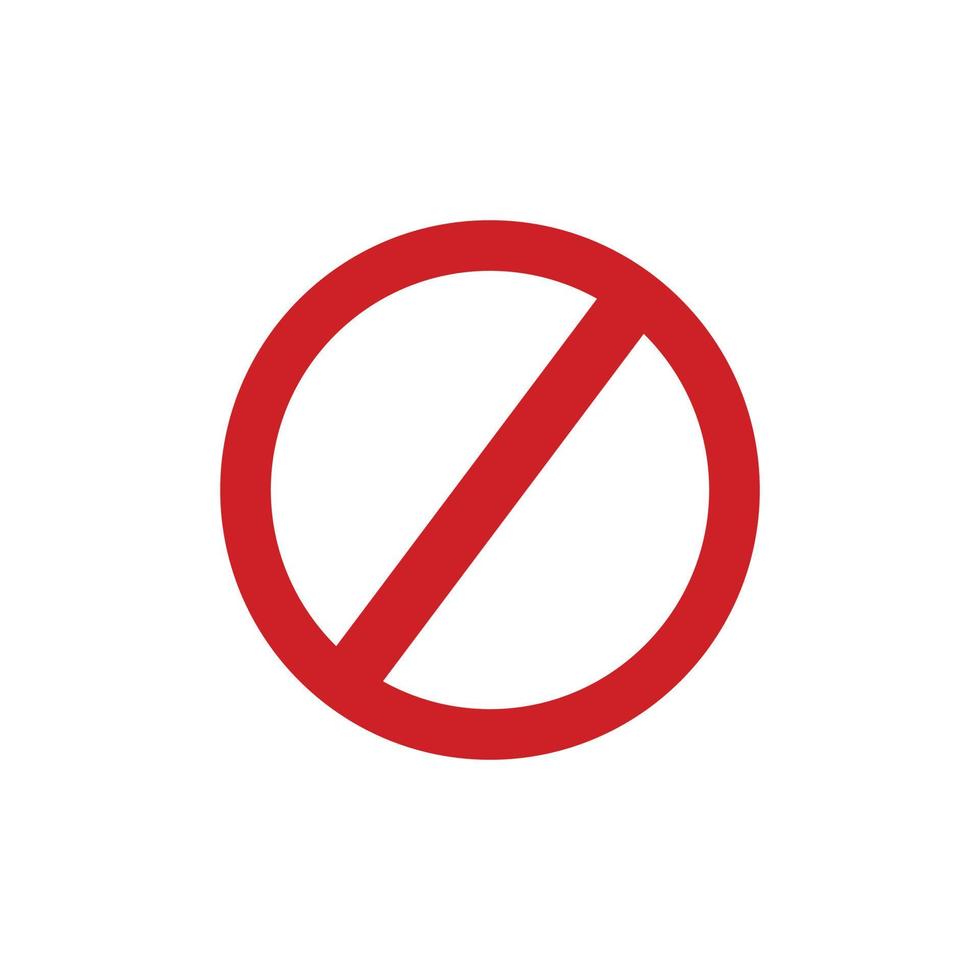 Red Empty Ban Sign, Red Blank Forbidden Sign, No Sign, Not Allowed Blank Sign Vector Art Illustration