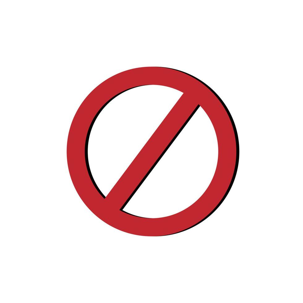 icono de parada vectorial, paso prohibido, sin señal de entrada en fondo blanco, logotipo de parada roja, señal de prohibición, ilustraciones vectoriales. vector