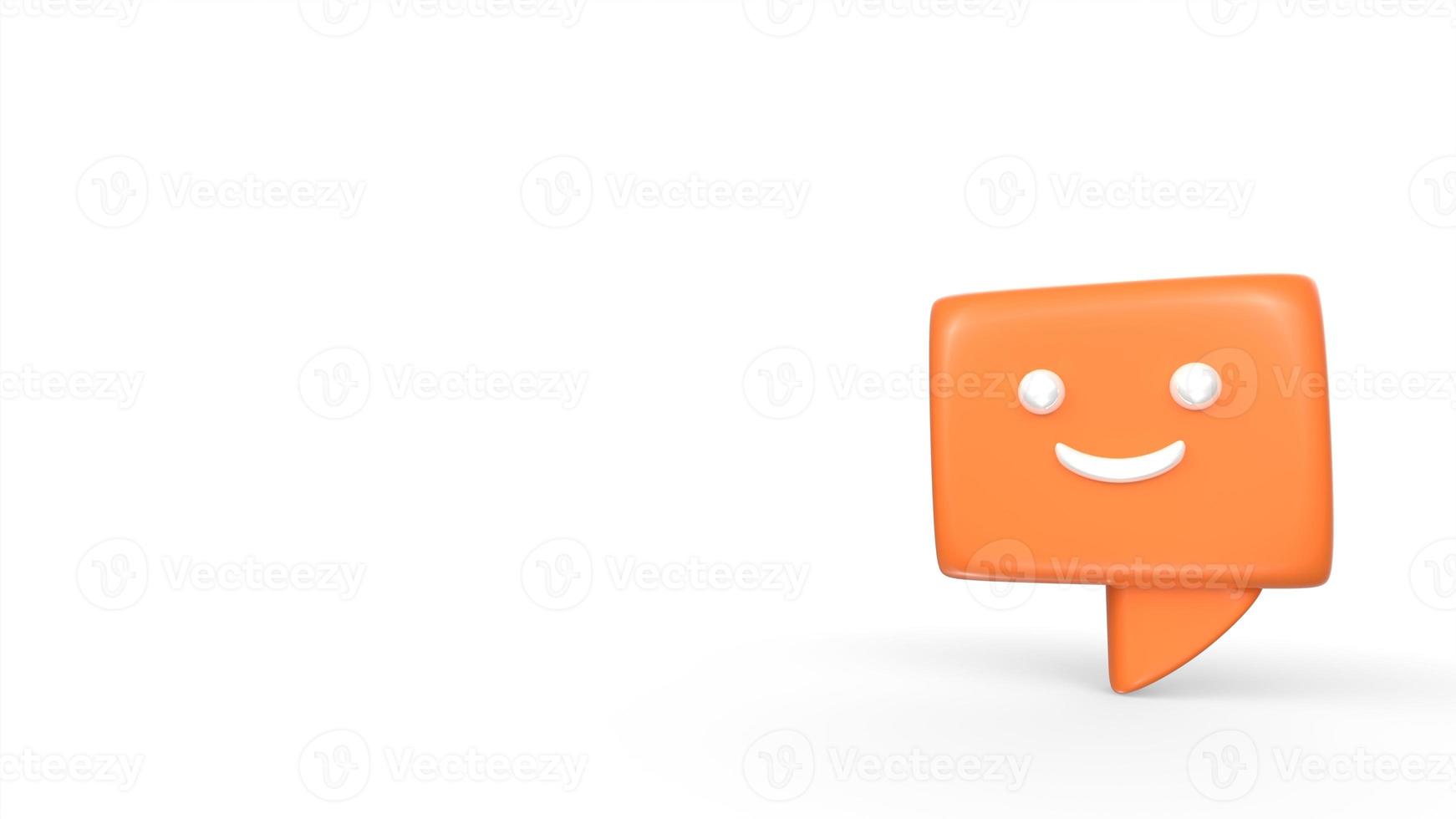 Happy smile message box isolated on white background photo