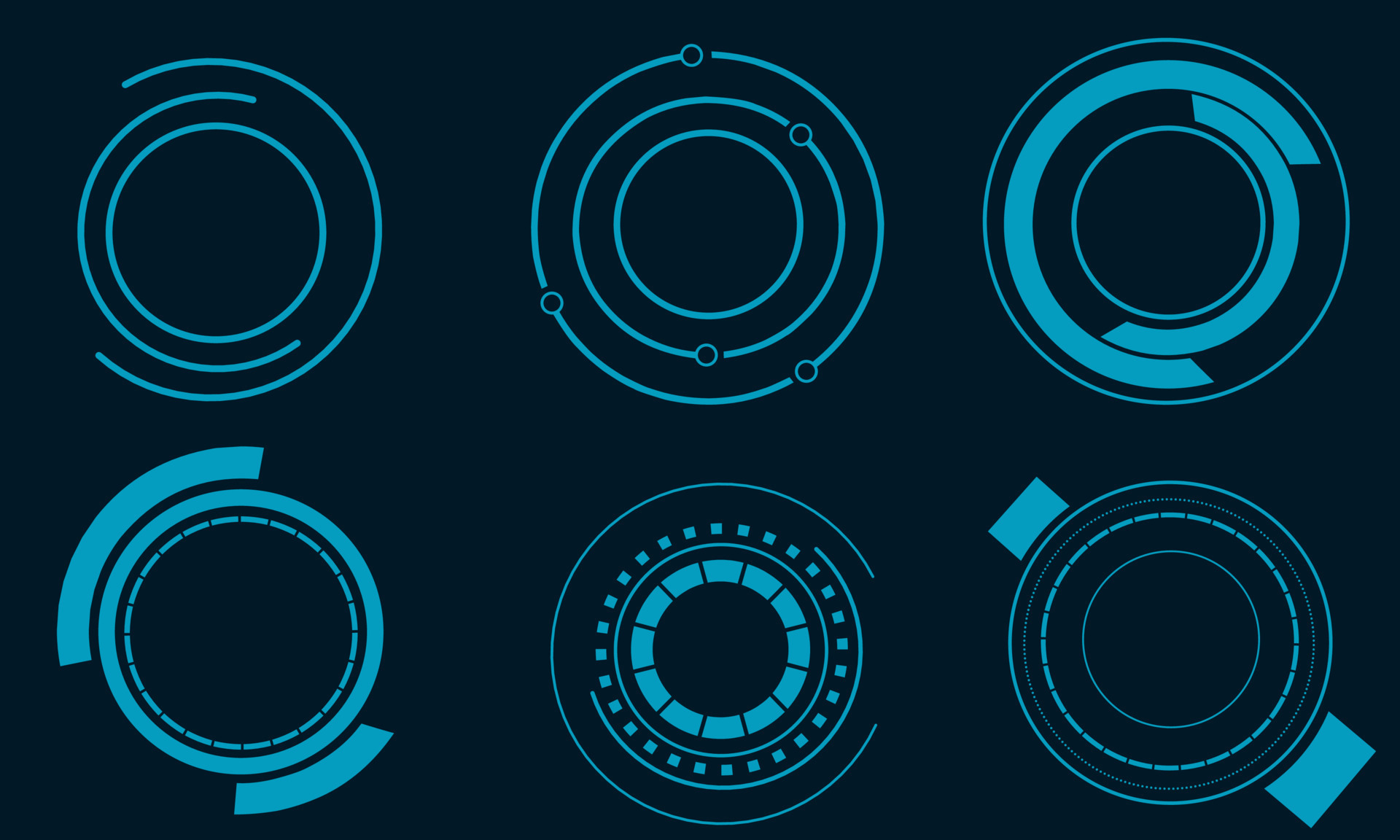 Vector graphic design of set frame border circle technology perfect for
