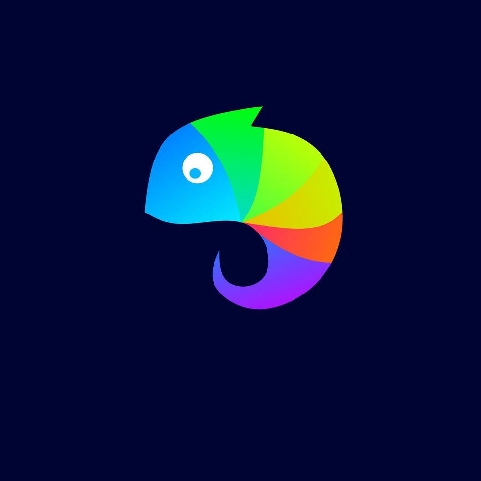 Template logo chameleon colorful gradient color vector