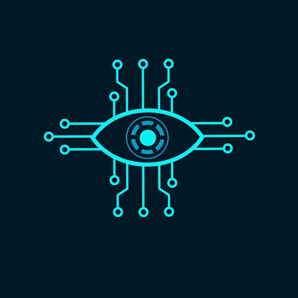 Icon symbol eyes cyborg perfect for artificial intelligence concept vector