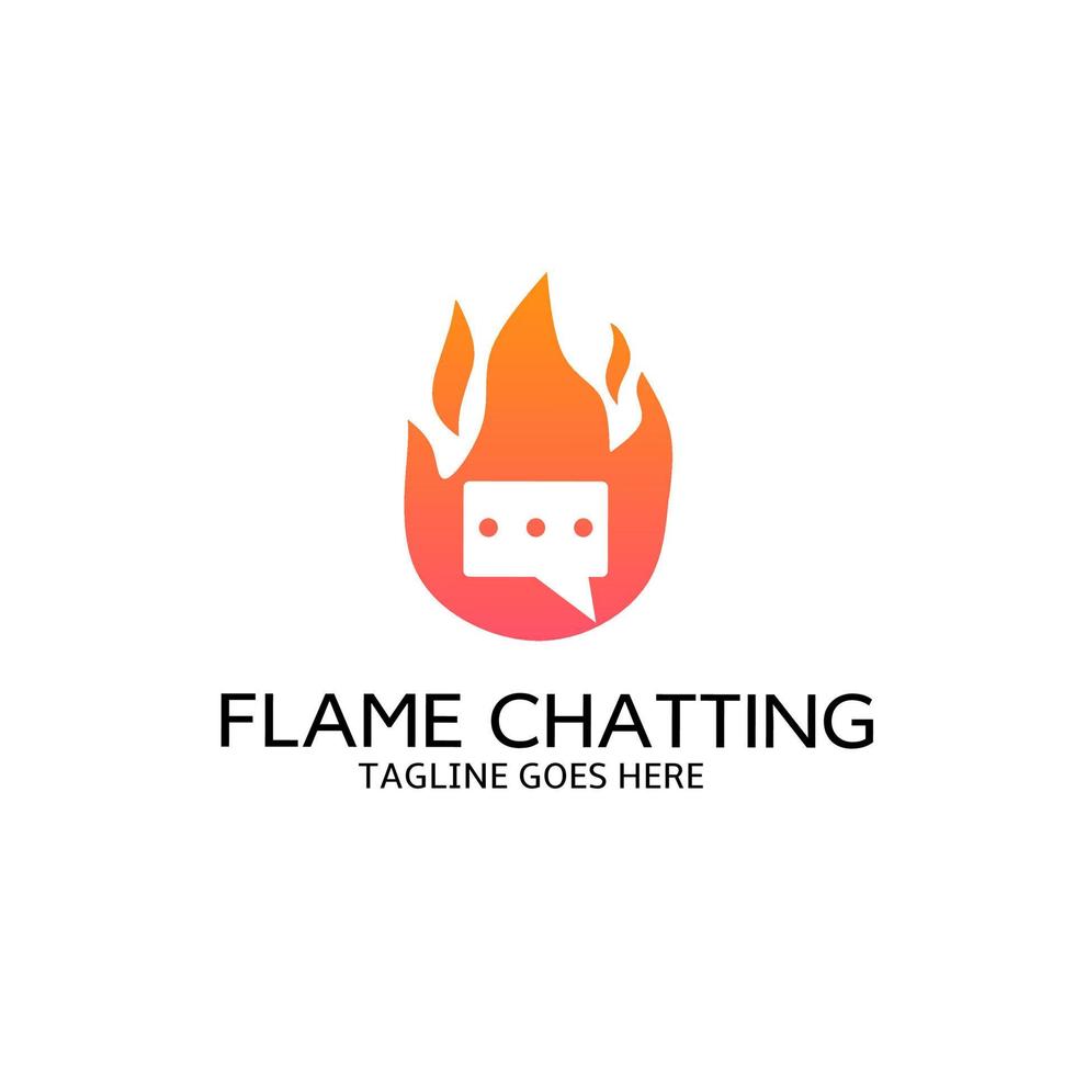 Template logo flame chatting perfect for application mobile concept vector