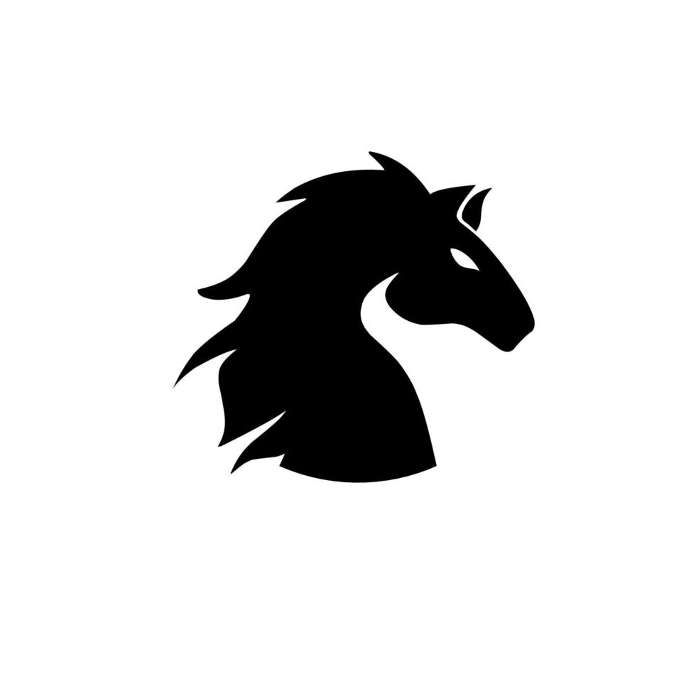 plantilla logo icono símbolo cabeza caballo negro color vector