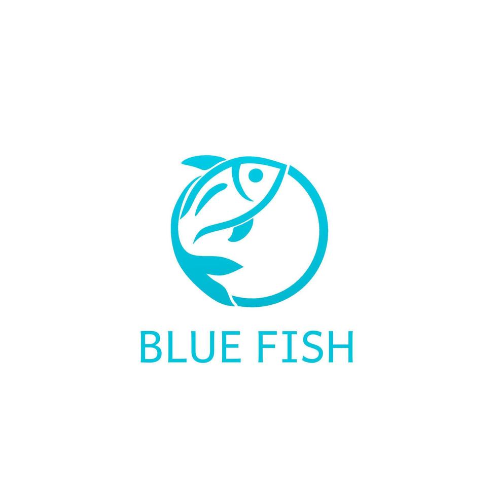 Illustration vector graphic of template logo blue fish with circle ...