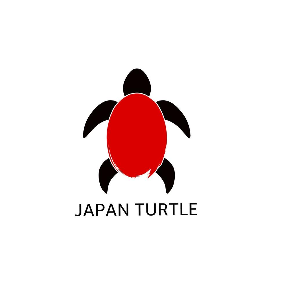 ilustración vectorial gráfico de plantilla de logotipo icono tortuga diseño japonés vector