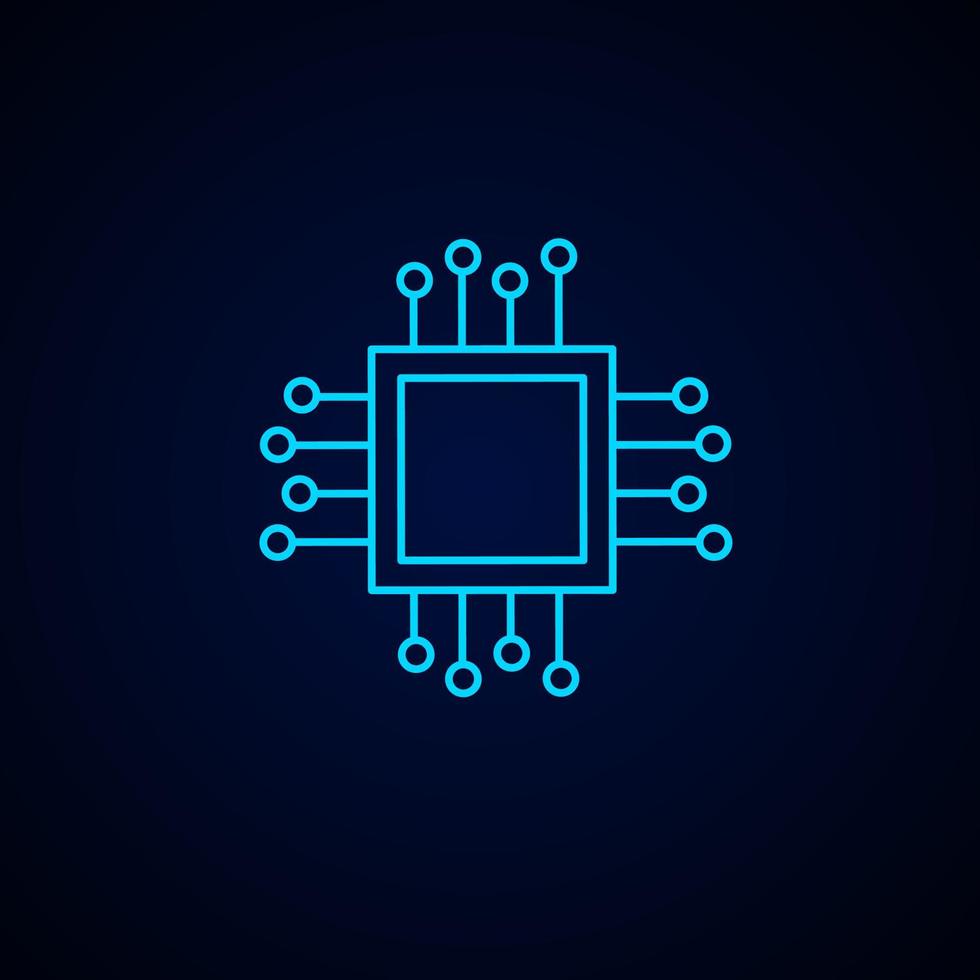 Icon symbol processor artificial intelligence concept vector