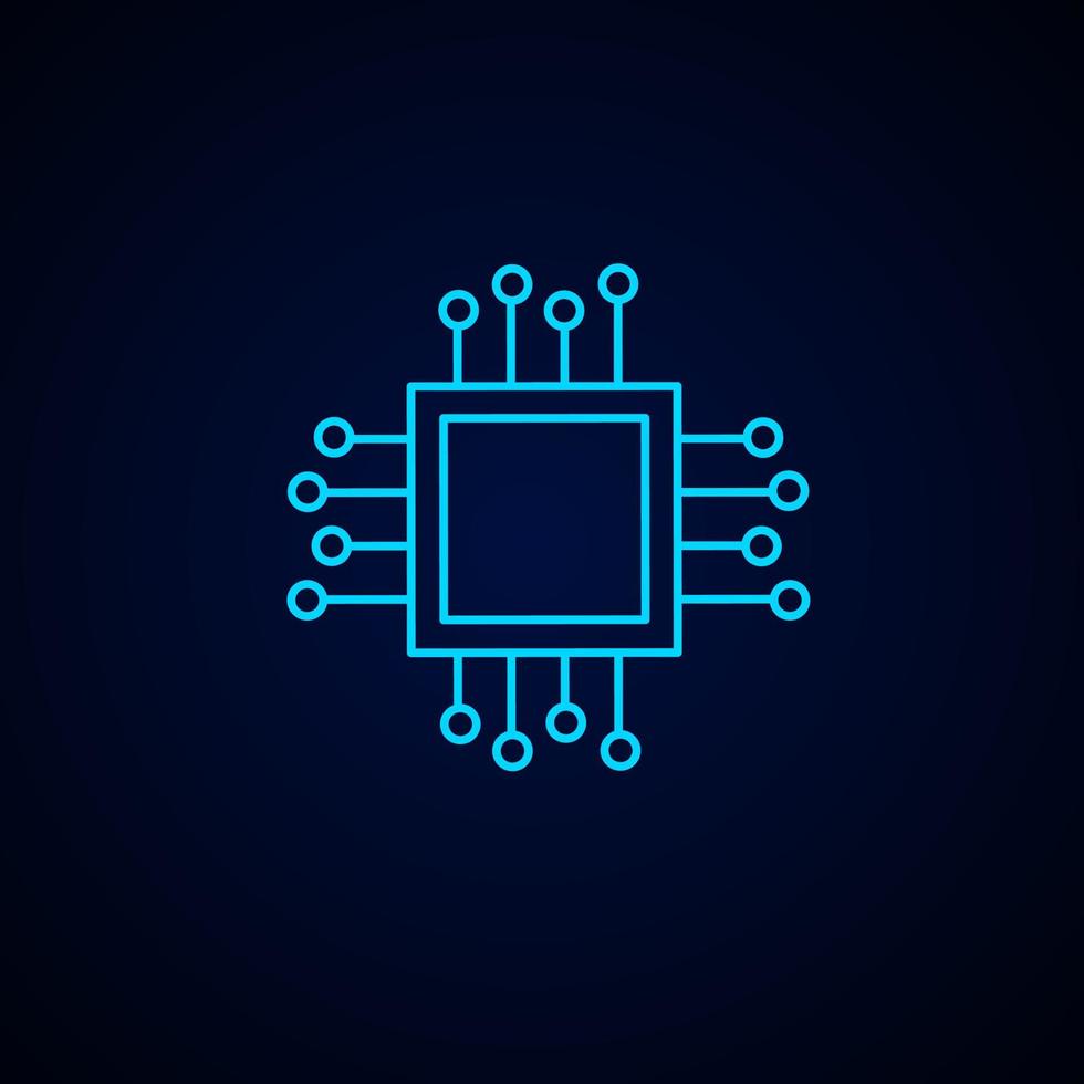 icono símbolo procesador inteligencia artificial concepto vector