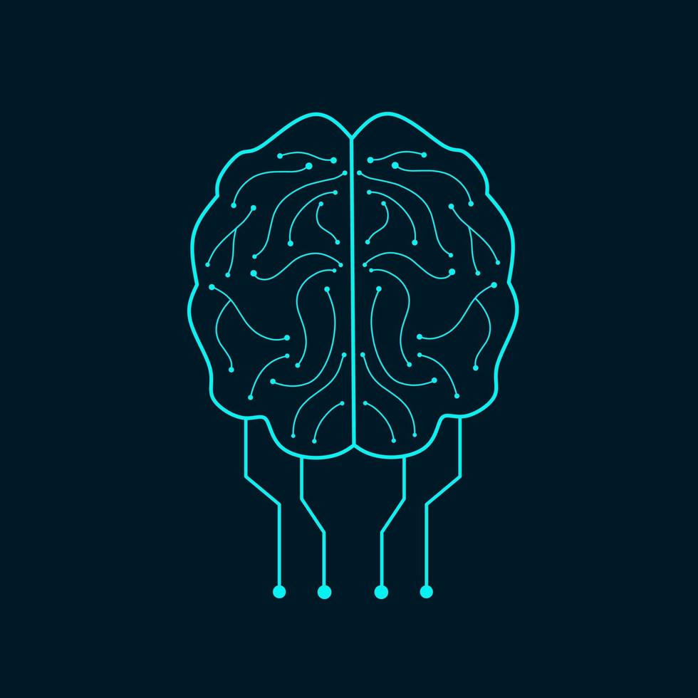 circuito cerebral de símbolo de icono perfecto para el concepto de inteligencia artificial vector