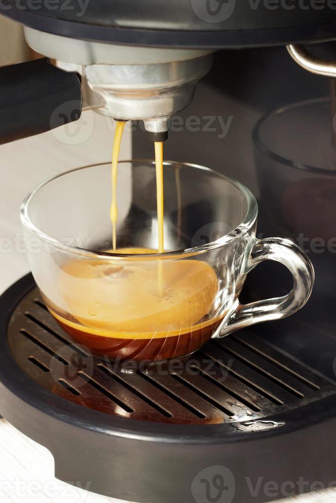 Coffee machine, process of making coffee in coffe machine photo