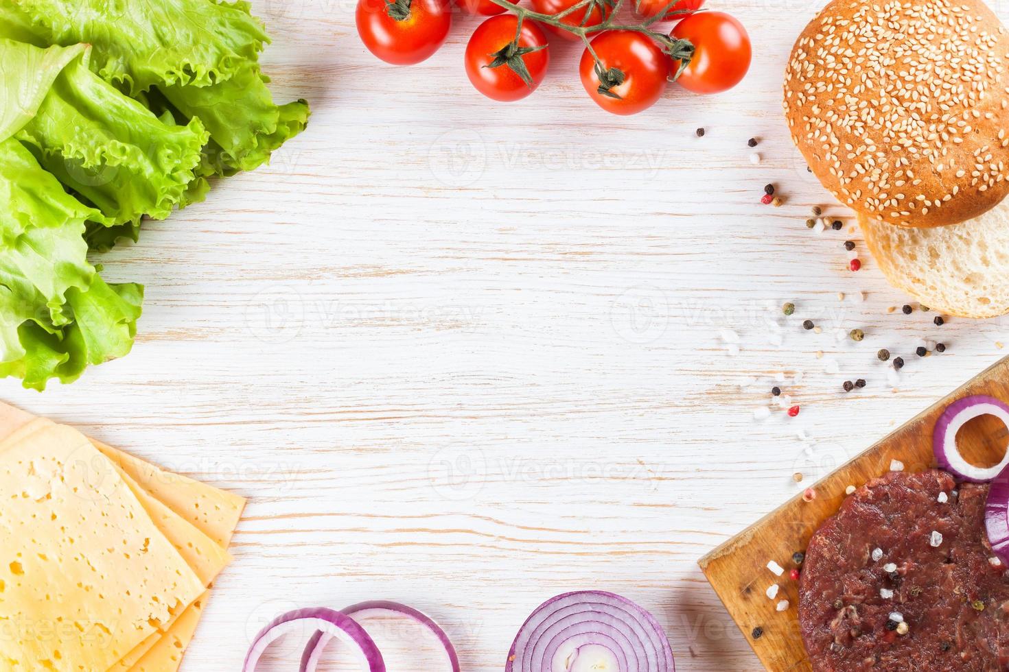 The ingredients for the burger photo