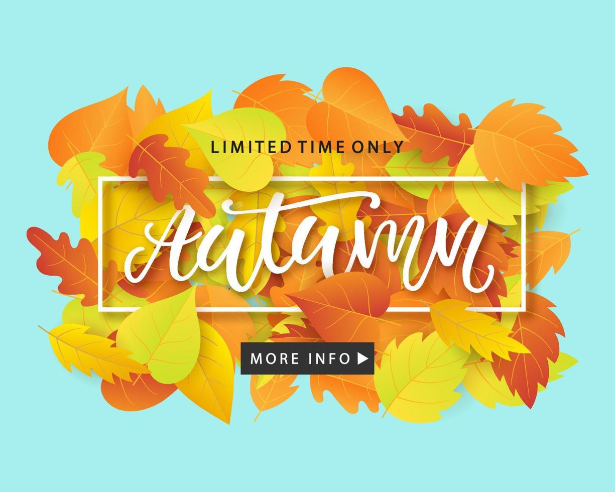 plantilla de banner de moda de venta de otoño vector