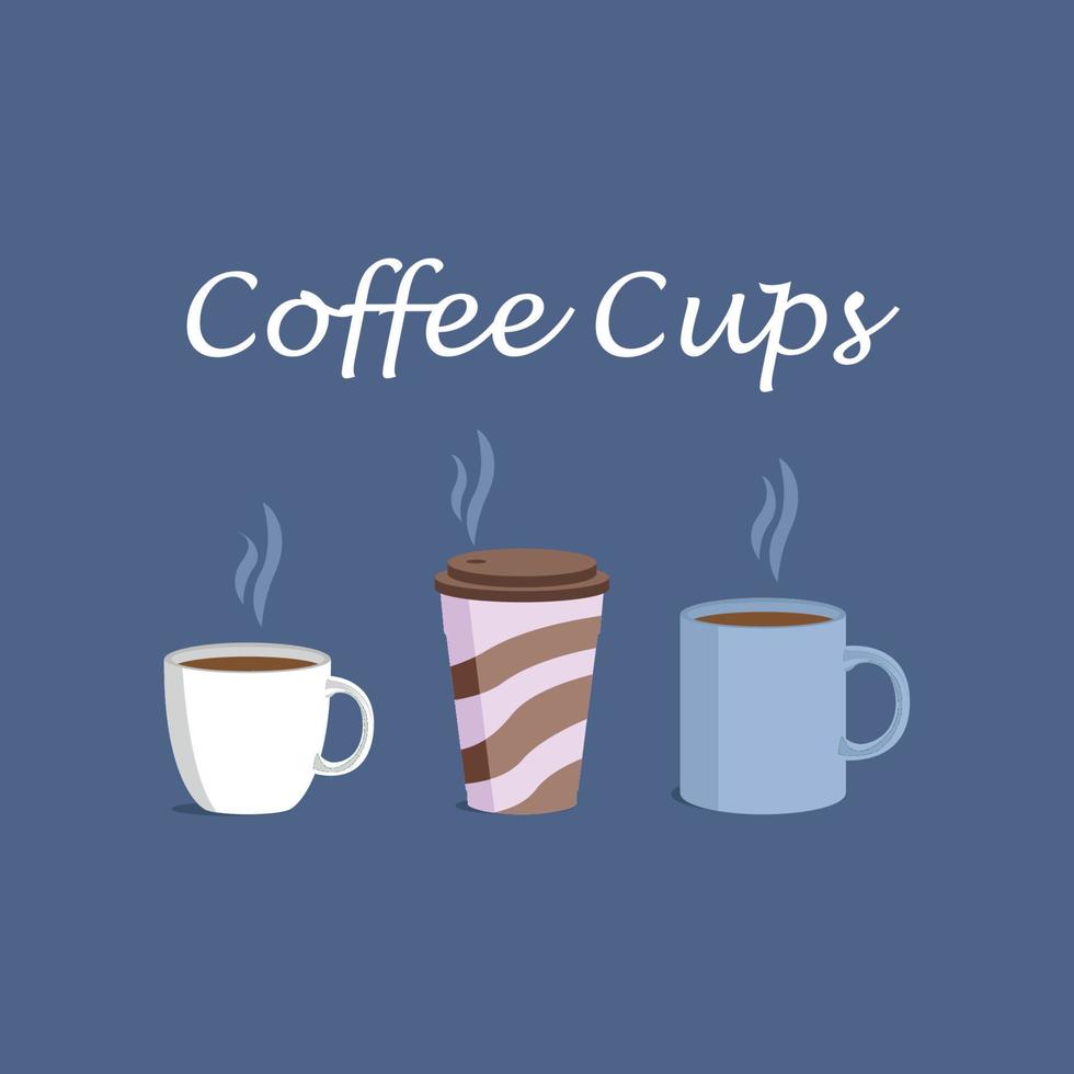 Coffee cups premium vector illustration