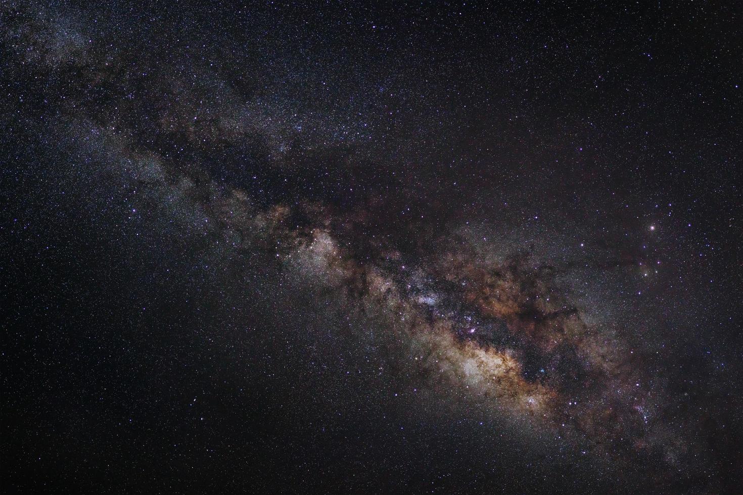 milky way on a night sky, Long exposure photograph, with grain photo