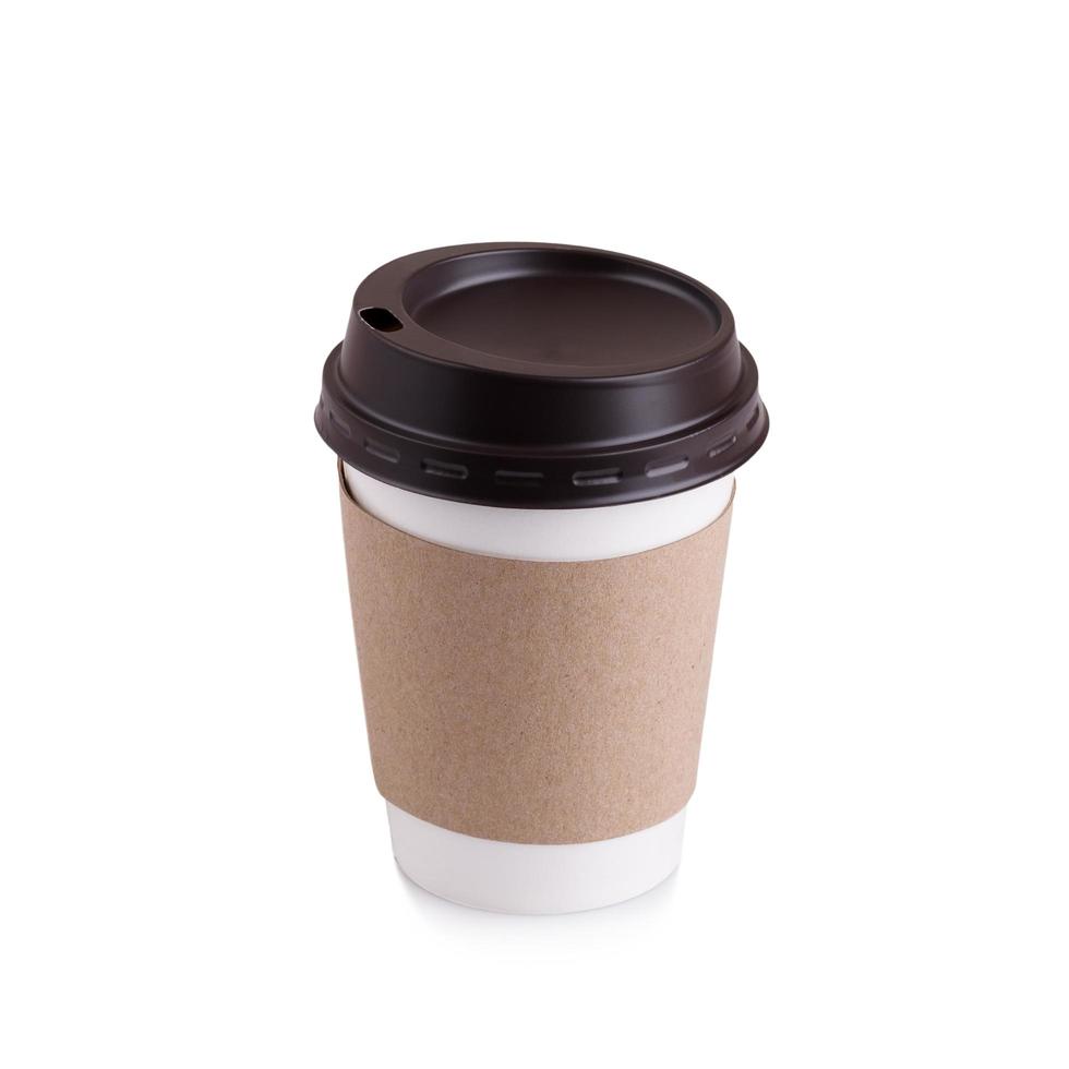 Take-out coffee with cup holder isolated on a white background photo