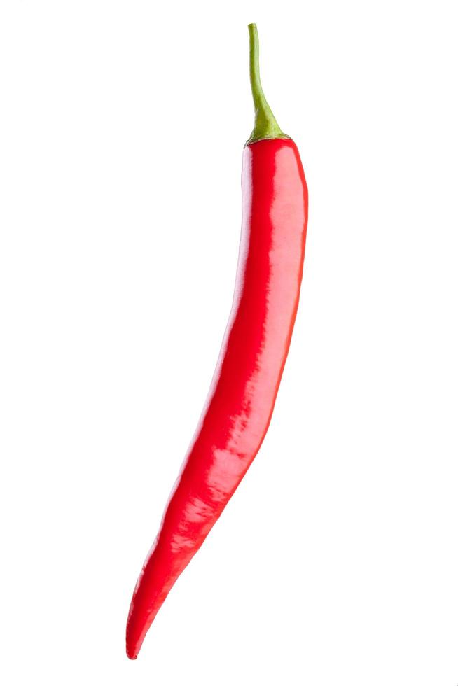 red chili or chilli cayenne pepper isolated on white background photo