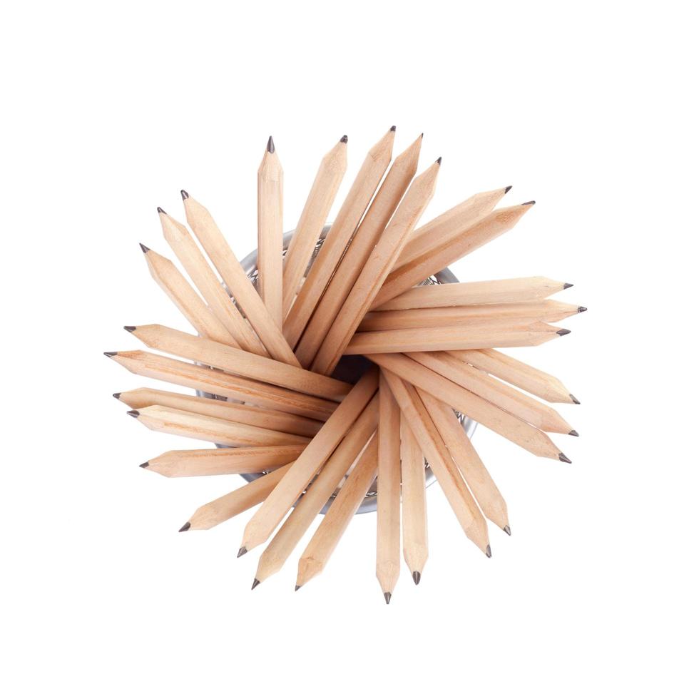 Pencils in a basket,Topview photo