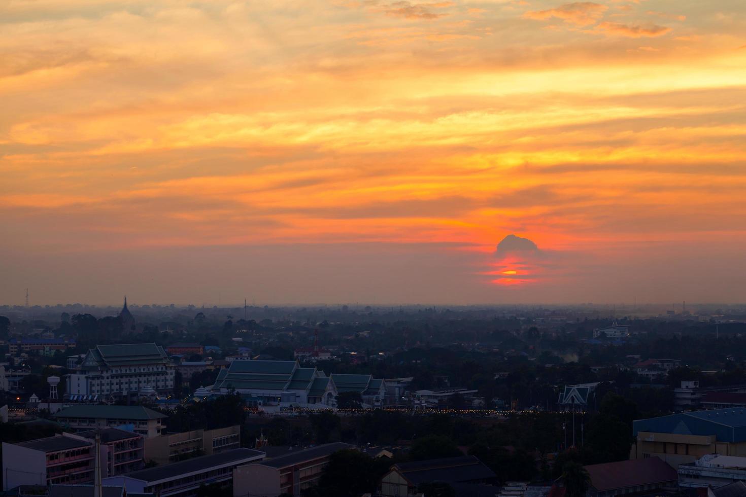 Sunset at city of Phitsanulok, Thailand photo