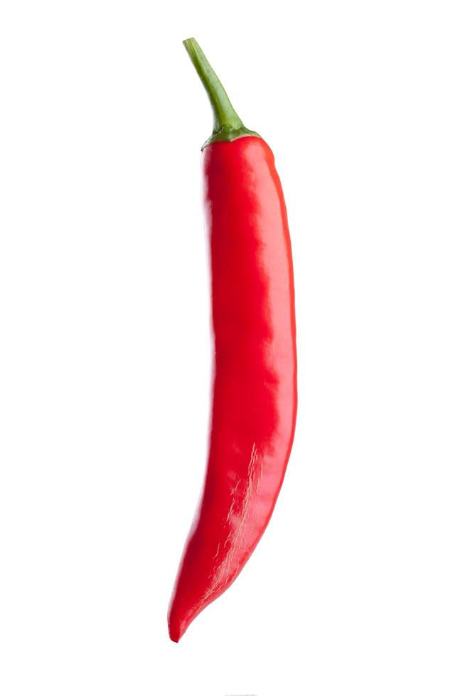 red chili or chilli cayenne pepper isolated on white background photo