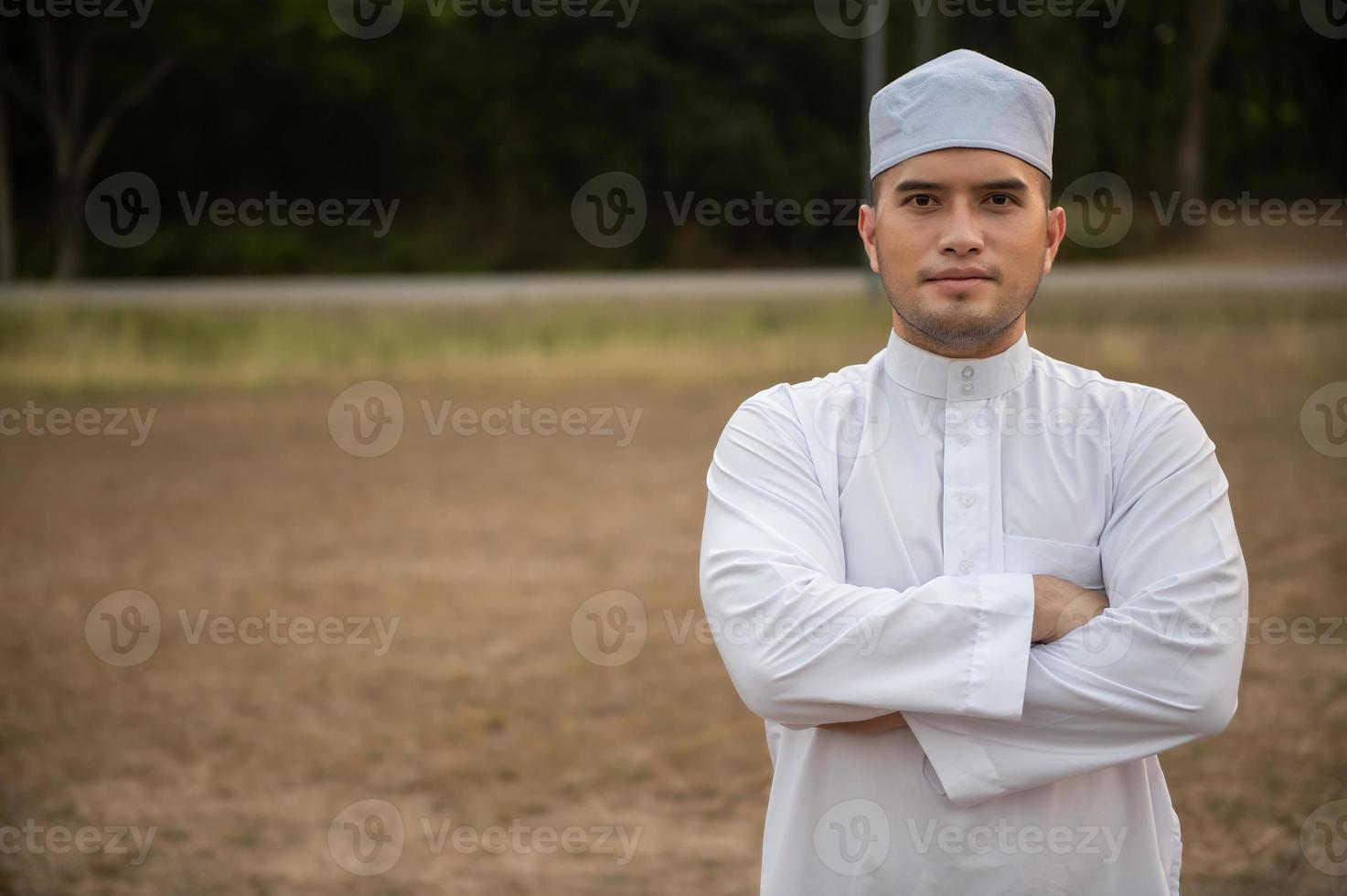 Asian islam man prayer,Young Muslim praying,Ramadan festival concept photo