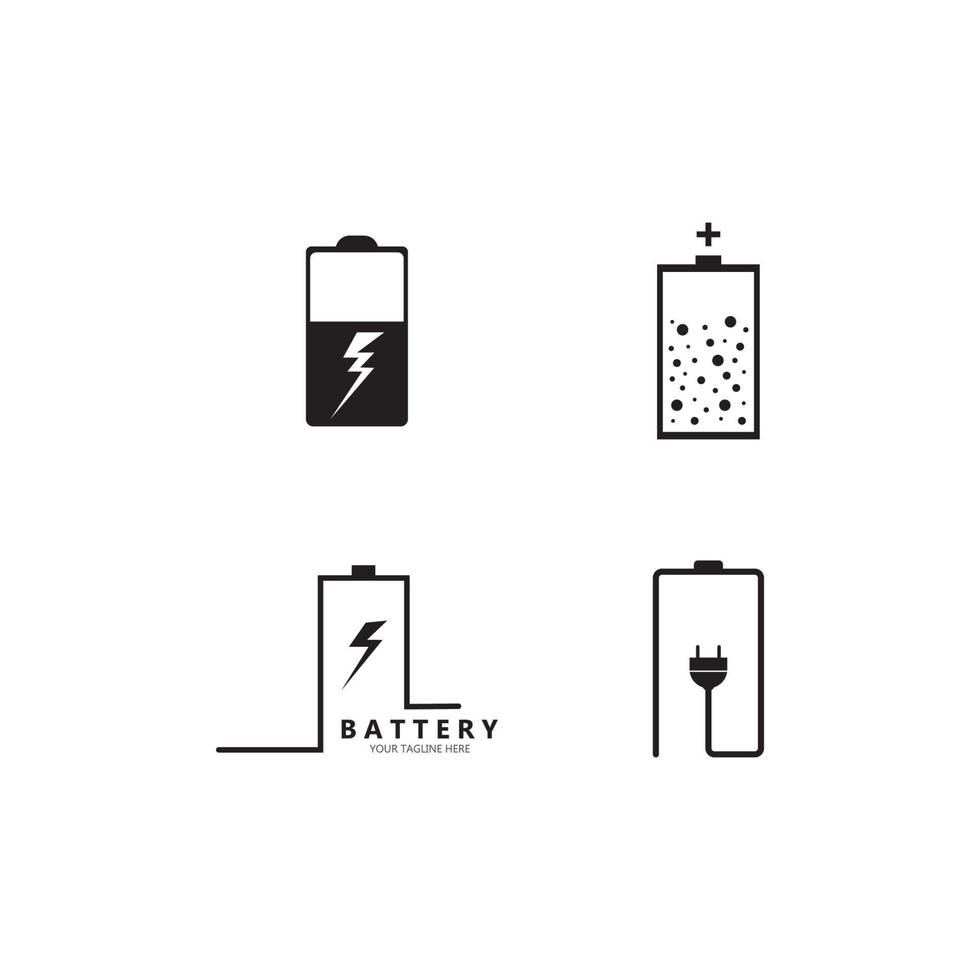 Battery icon set vector