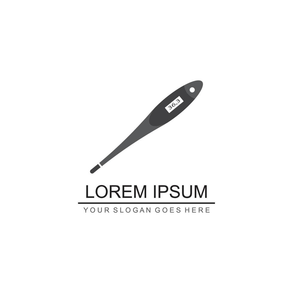 Digital thermometer flat vector icon