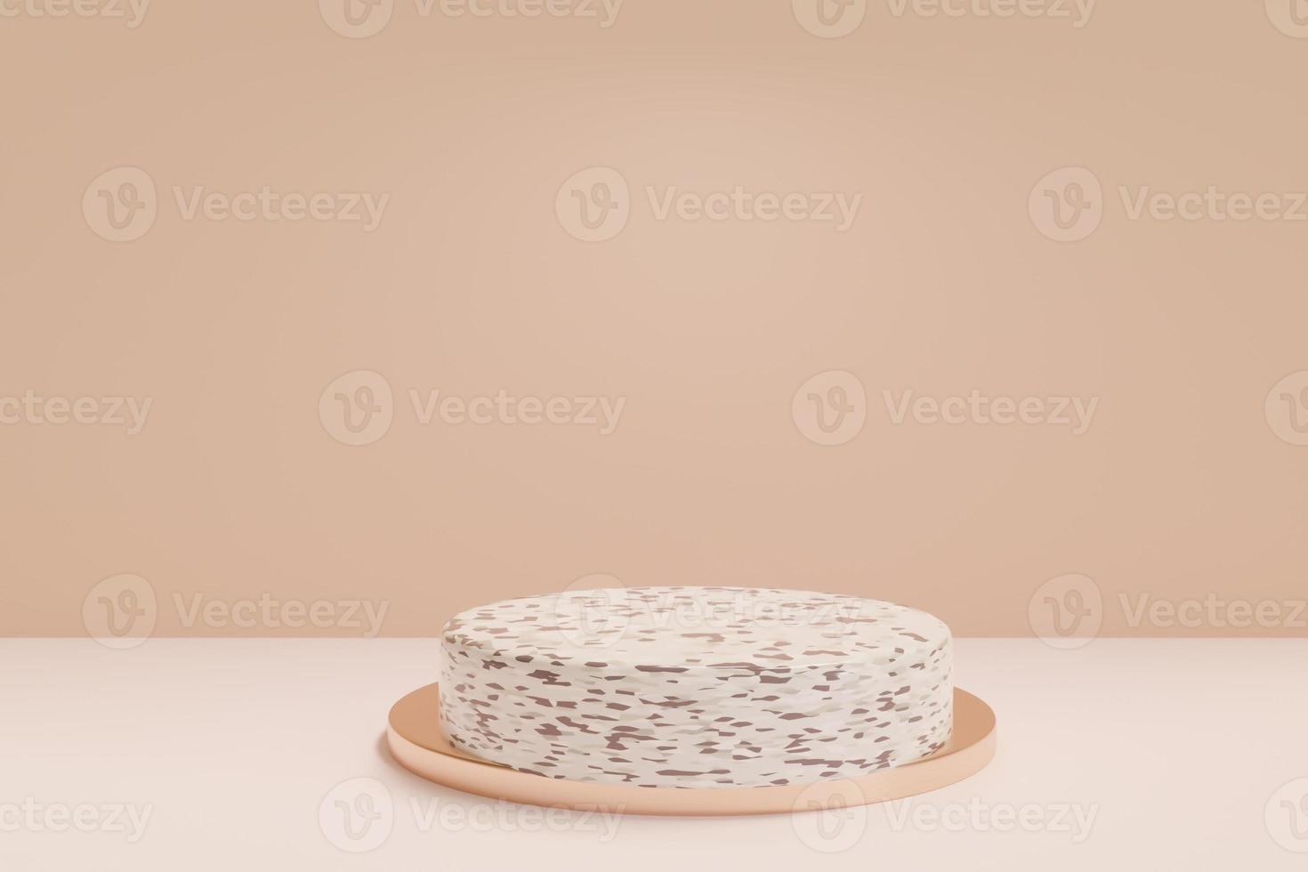 3D rendering scene with podium and abstract background. podium for cosmetic product presentation. photo