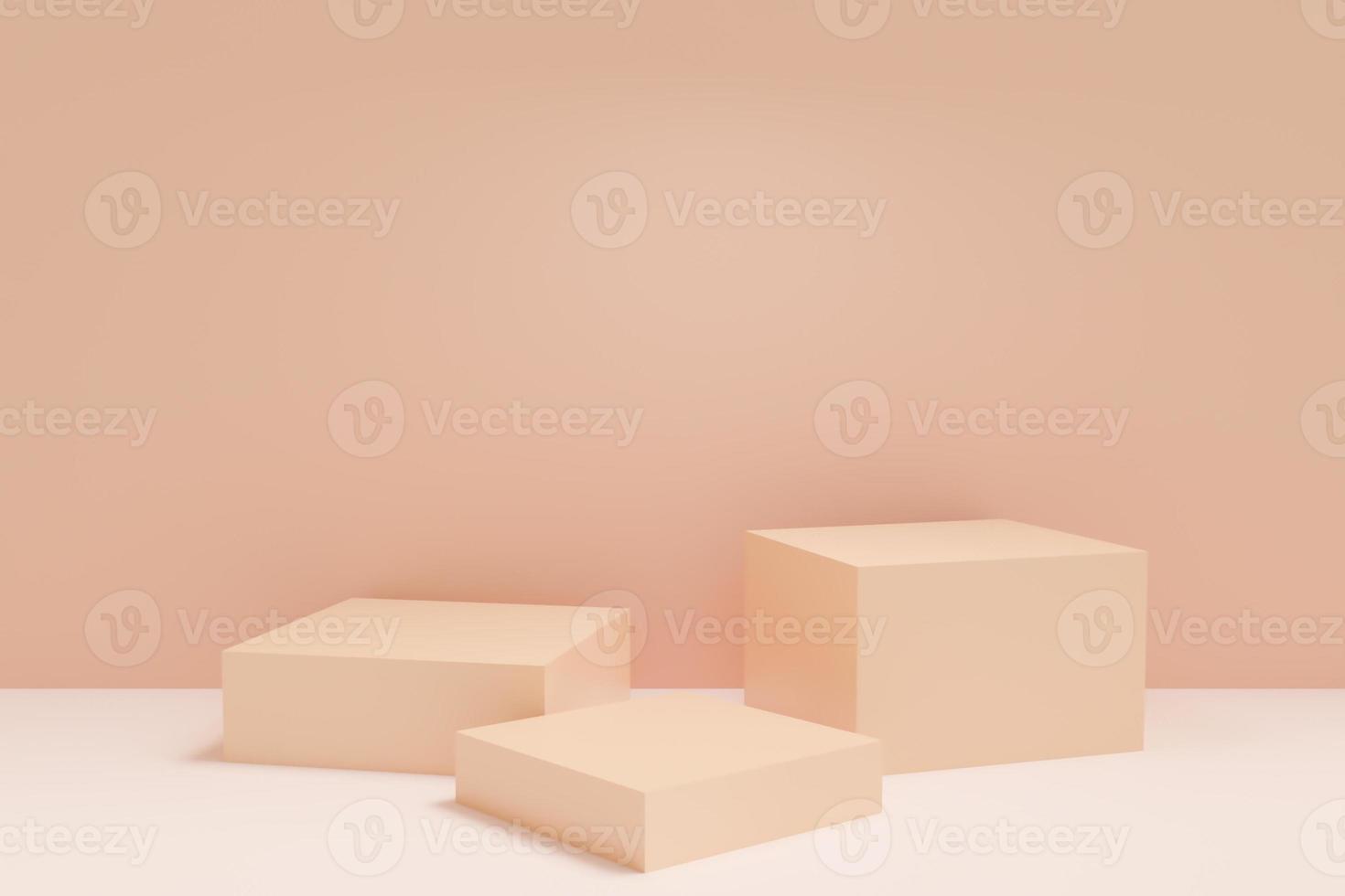 3D rendering scene with podium and abstract background. podium for cosmetic product presentation. photo