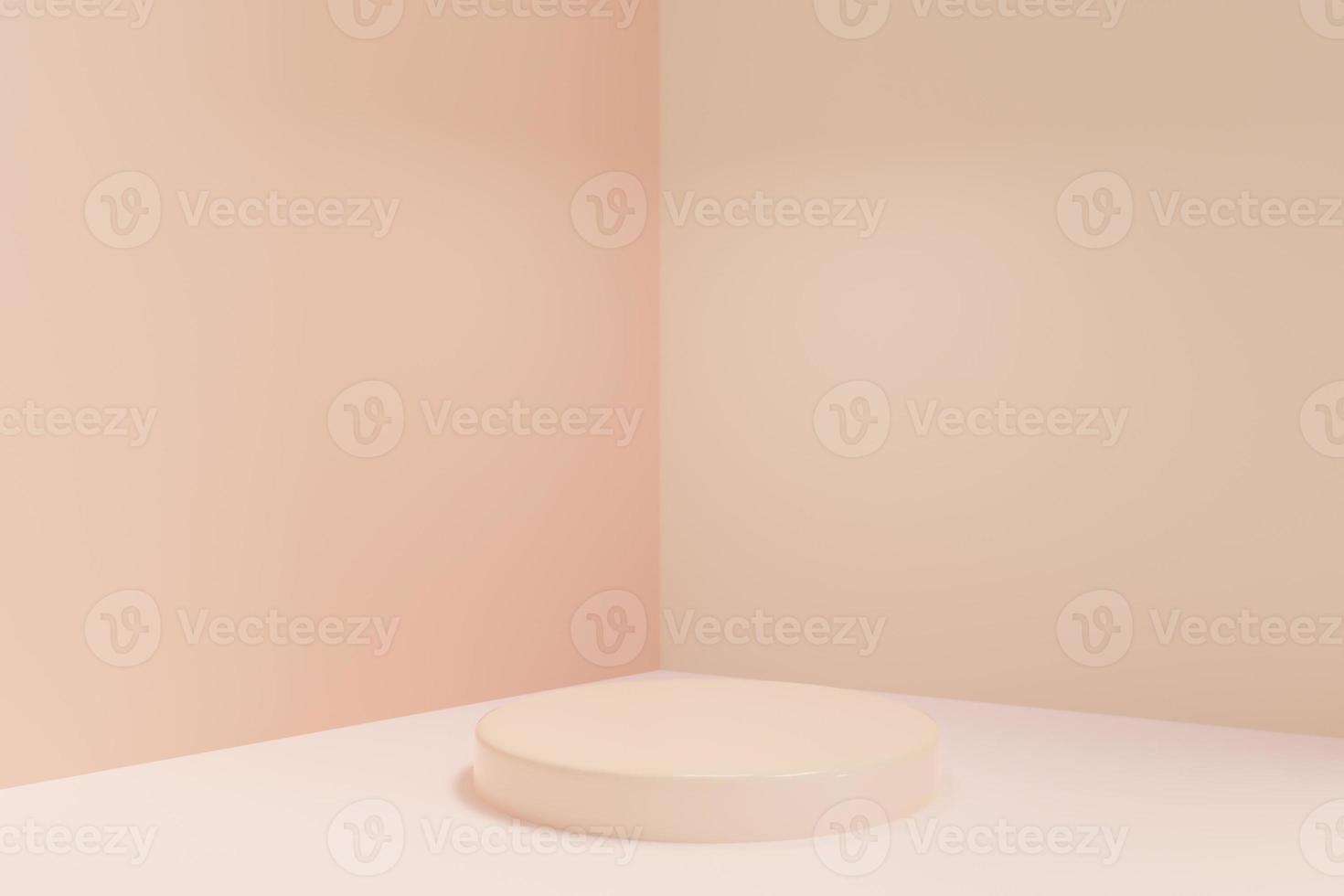 3D rendering scene with podium and abstract background. podium for cosmetic product presentation. photo