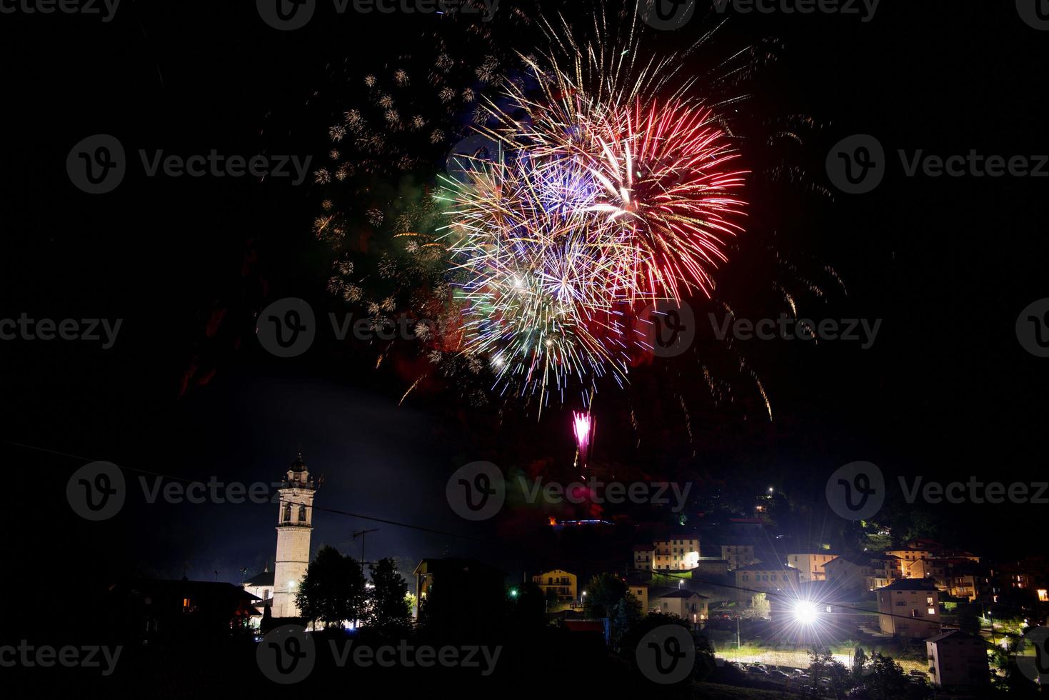 Fireworks in the mountains photo