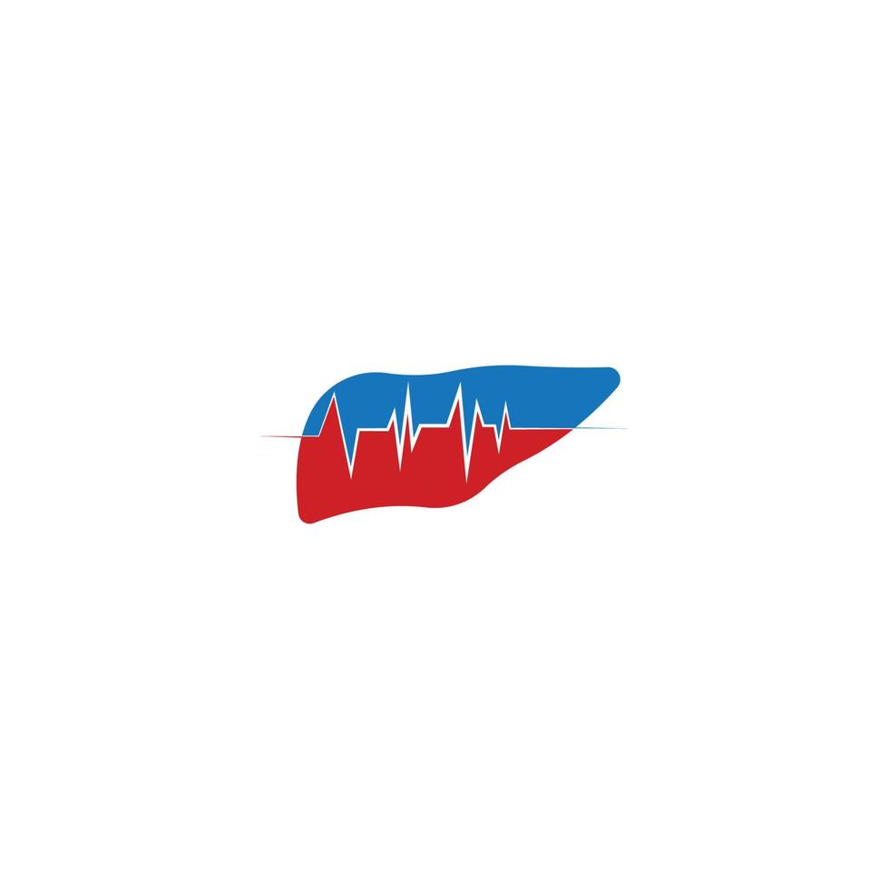 logotipo de hígado, icono de vector de cuidado de hígado
