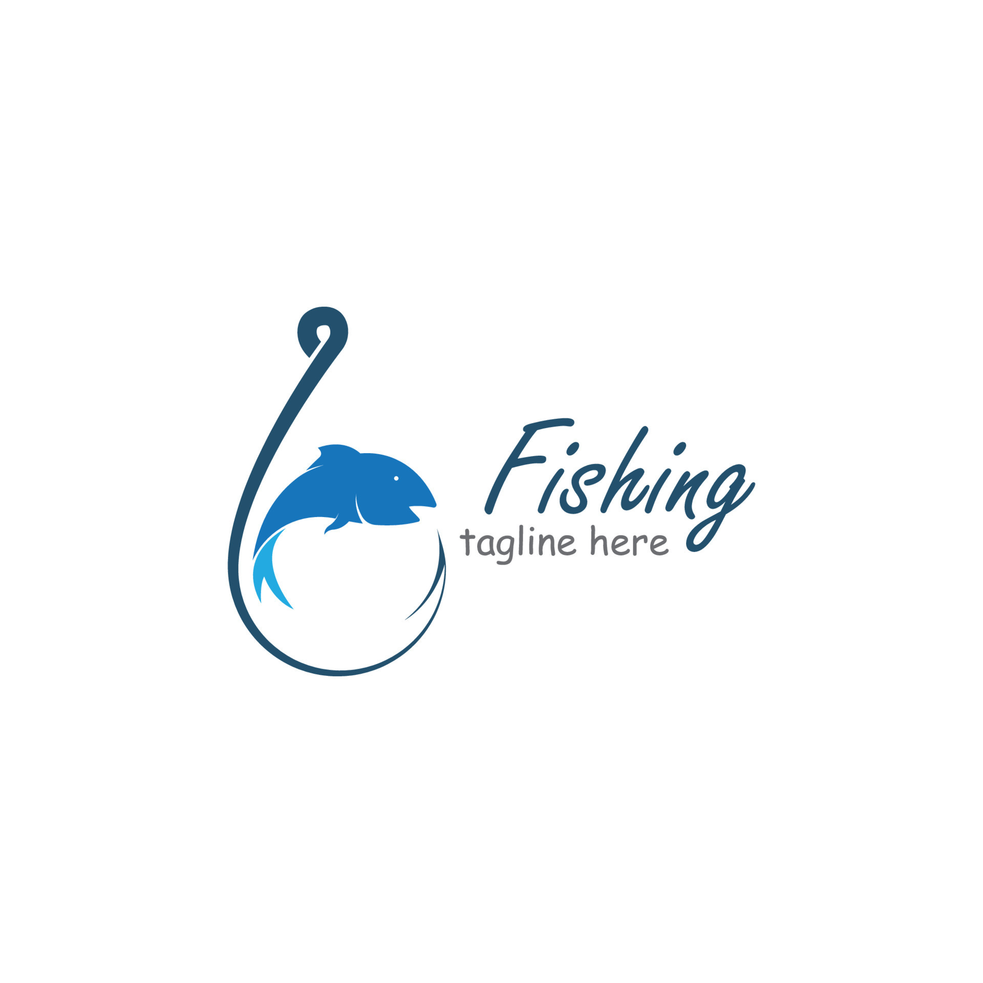 Fishing Logo, Fish And Hook Logo Template 10453823 Vector Art at Vecteezy