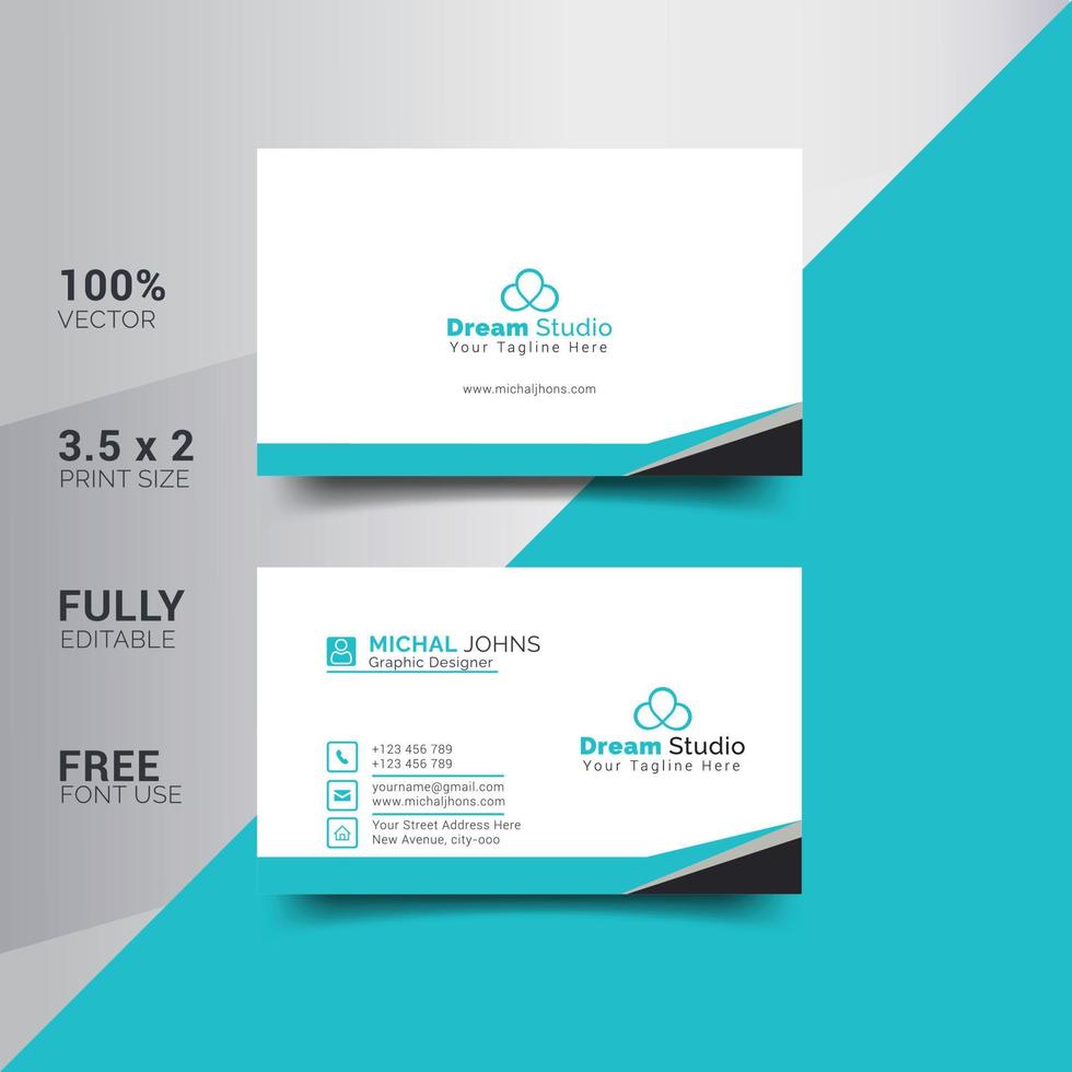 Modern Corporate Minimalist Trendy Business Card Design vector