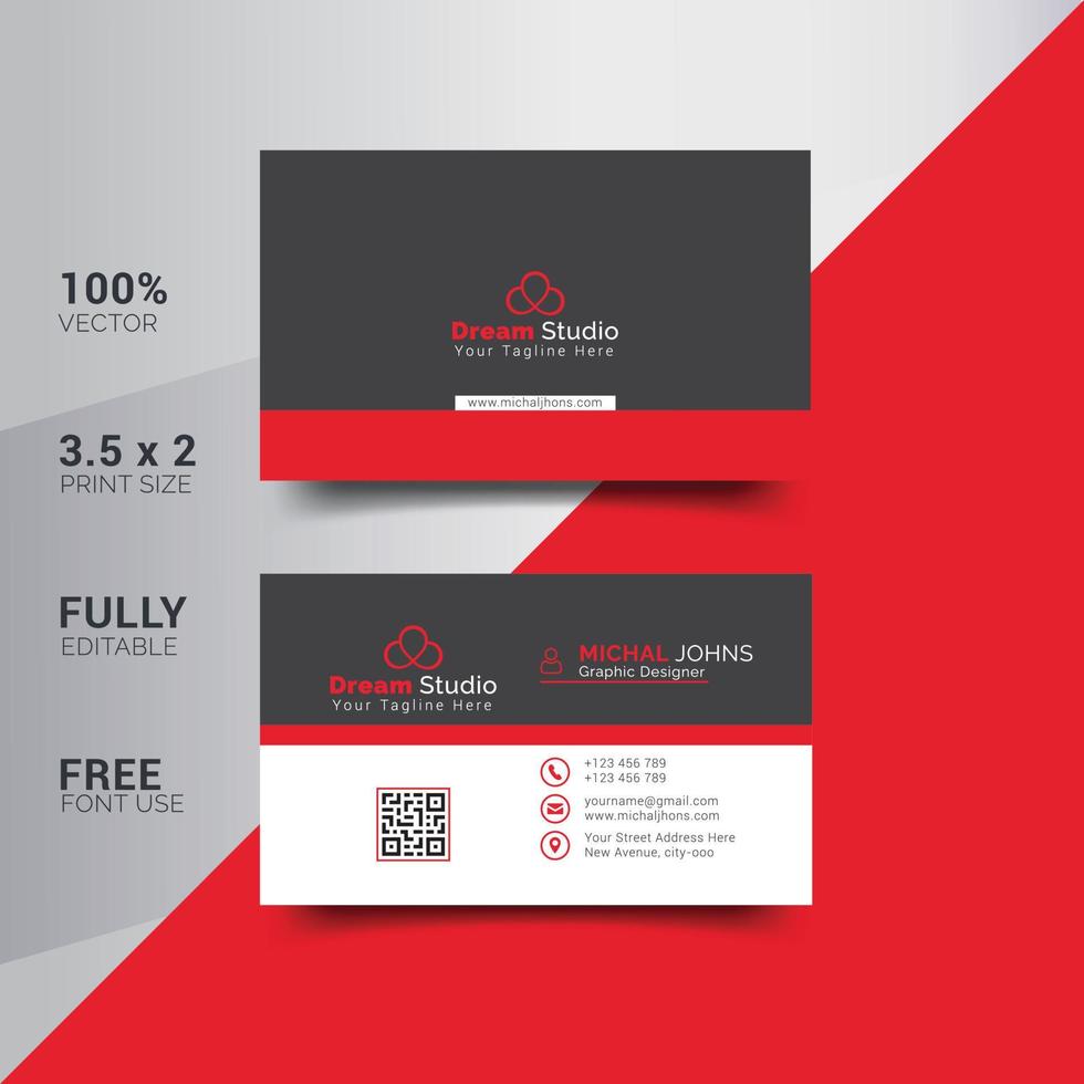 Modern Corporate Minimalist Trendy Business Card Design vector
